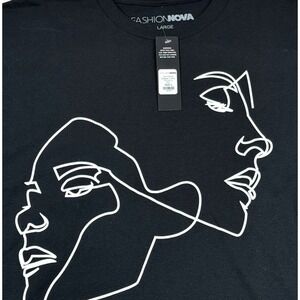 FASHION NOVA Twin Flame Graphic T Shirt Large New with Tags